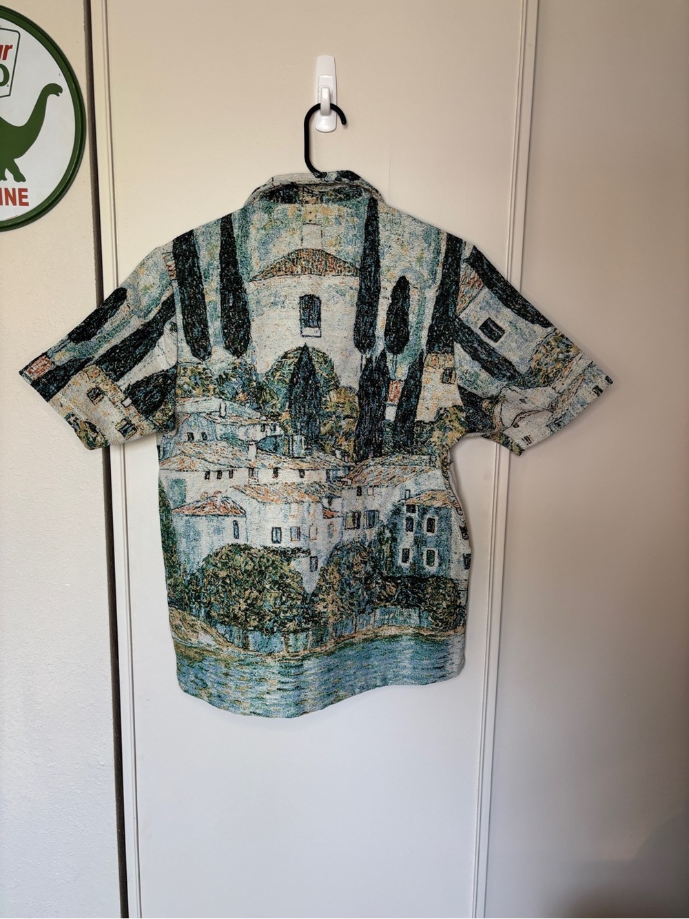 Rebel Vengeance Medium Unisex Green Landscape Art Print Button Up Shirt - Picture 2 of 4